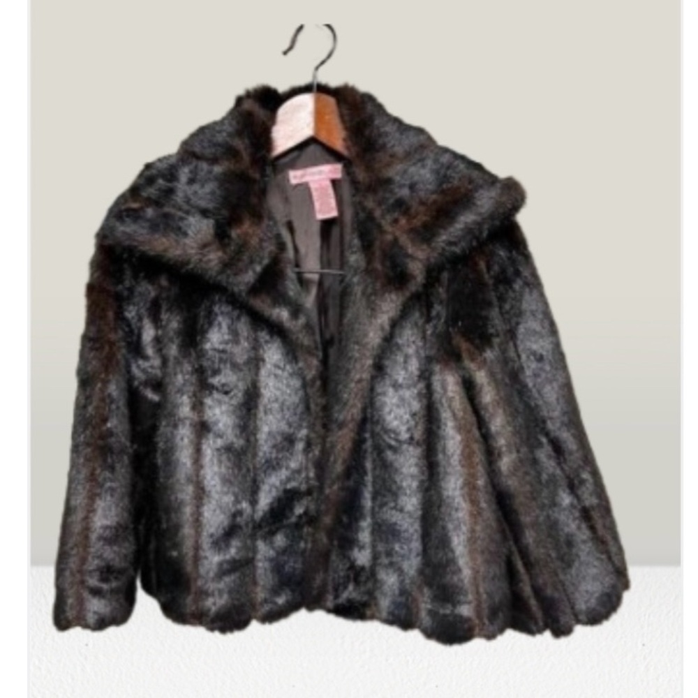 Bandolino Jacket sz S Faux Fur Open Front